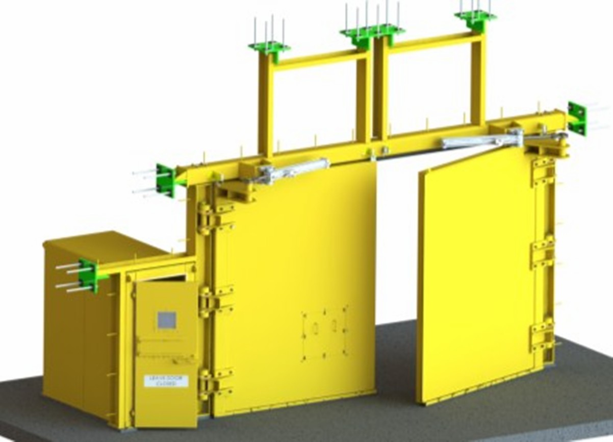 Sistema de bloqueio de ar de controle PLC hidráulico/porta de ventilação com novo design para mina profunda